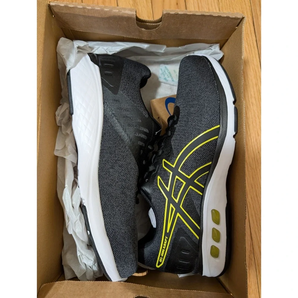 ASICS Gel Run Adapt Men's Size 10 Black Bright Yellow 101B786-002‎ Running Shoes